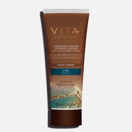 Vita Liberata Fabulous Gradual Tanning Lotion - Dark - Tinted, Natural Looking Tan Designed for Face & Body, Quick Drying Formula, Formulated with Hyaluronic Acid, 6.76 fl oz
