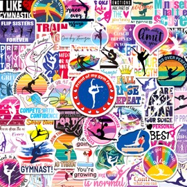 Yqskt 200PCS Gymnastics Stickers for Girls, Motivational Gymnastics Vinyl Stickers for Laptops Water Bottles Notebooks Goodie Bags Party Favors Team Rewards