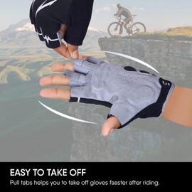 Cycling Gloves Half Finger Mountain Road Bike Cycle Gloves Anti Slip Shock Absorbing Padded Breathable MTB Bicycle Biking Gloves Sports Men Women (Black, M)