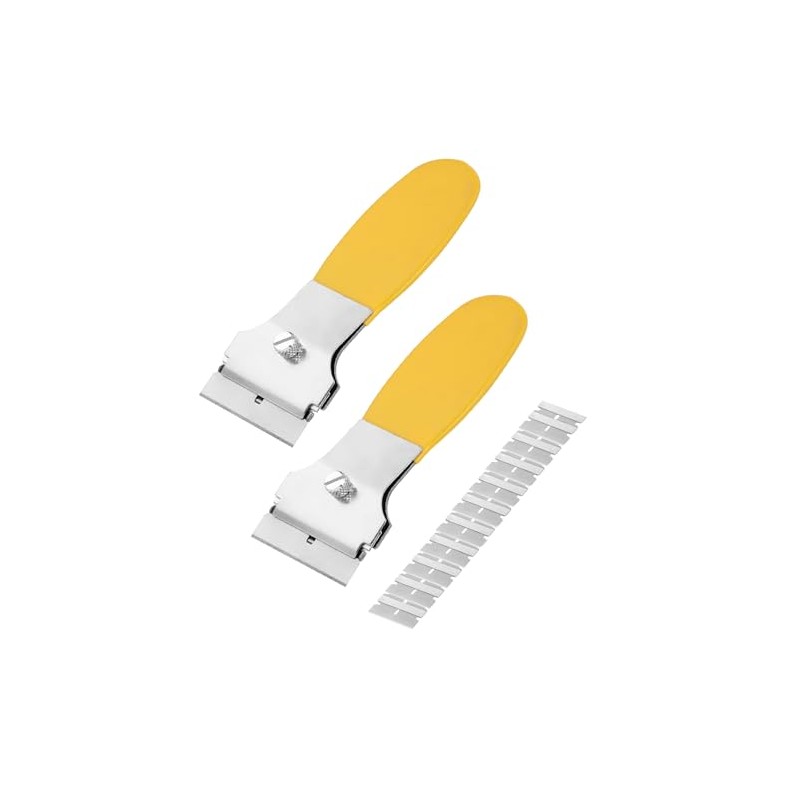 Bates- Razor Blade Scraper Set, 2 Pack, Yellow, Locking Razor