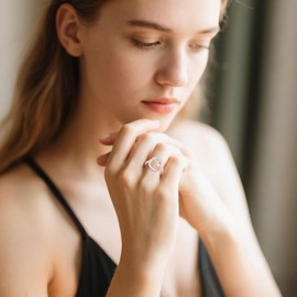 DAYLINLOVE Fox Ring S925 Sterling Silver Moon Fox Rings Adjustable Animal Open Ring for Women Foxes Jewelry Gifts for Women Mom Wife