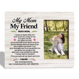 For Mom Photo Frame Gifts, My Mom My Friend, Wooden Picture Frame Gift, Rustic Mom Poem Photo Frame Gift, Gift to Say Deep Love to Mom, Mother' Day Gift for Mom, Mom Holidays Gift
