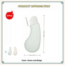 2 Pcs Blackhead Remover Tools Set for Face and Nose, Silicone Face Scraper for Deep Cleansing, Nose Blackhead Remover Skin Care Tools for All Skin Types (Green & Beige)