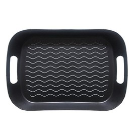 Hawkie business 17.5"x11.6"Large White Serving Tray with Non Skid Rubber Grip Handles