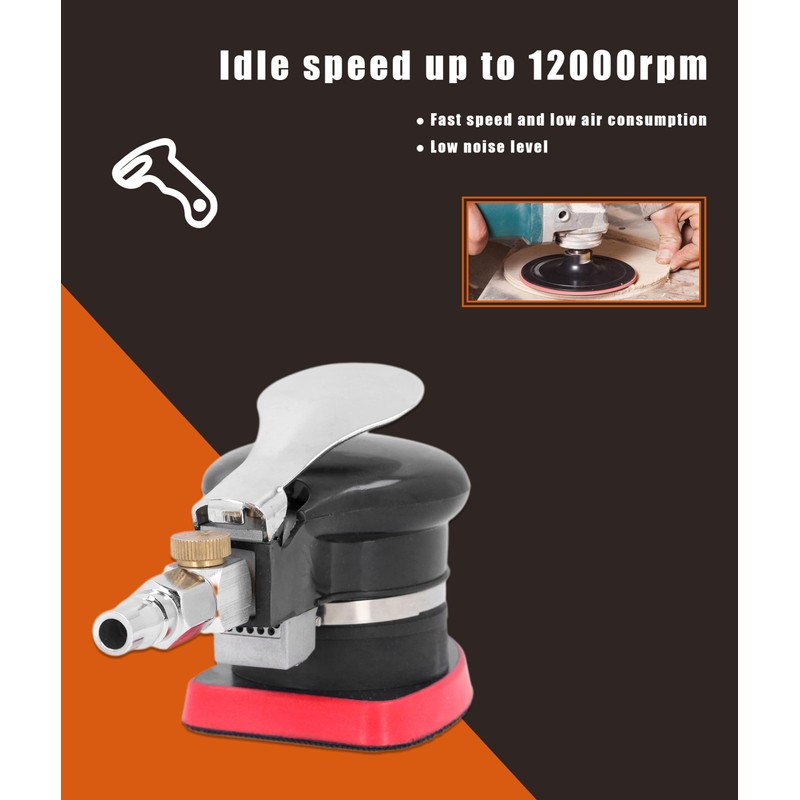 Gugxiom Triangle Pneumatic Sander, 12000rpm Handheld Orbital Sander, Mini Stainless