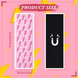 Konohan 2 Pcs School Magnetic Wallpaper for Lockers 12" x 36" Removable Magnetic Wallpaper Decorative Locker Accessories for School University(Pink Lightning)