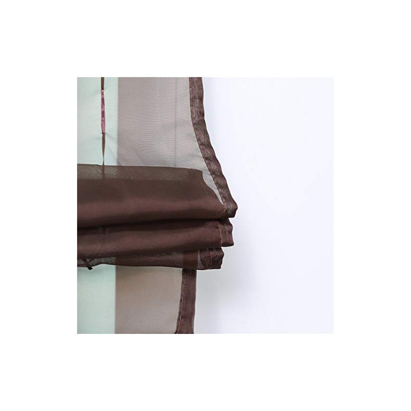 ESLIR Roman Blind with Tabs, Kitchen Curtains, Transparent Tab-Top Blind