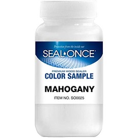 SEAL-ONCE Color Sample - 4oz Bottle. Pre-Mixed Color Sample for Testing on Wood. (Mahogany)