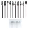 10Pcs Long Carbide Burr Set,Double Cut Carving Bits for Rotary