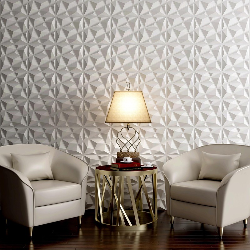 MIX3D 33 Pack 3D Wall Panels, Modern Diamond Textured Design