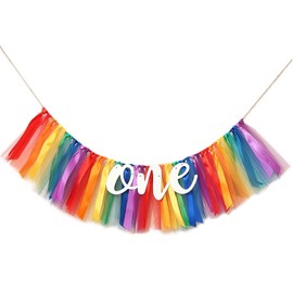 One High Chair Banner - One Banner, Easter 1st Birthday Highchair Banners, Princess 1st Birthday Decorations, Ribbon High Chair Garland (Style C, 1 PC)