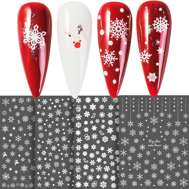 Snowflake Nail Art Stickers 10 Sheets Christmas Snowflake Nail Decals