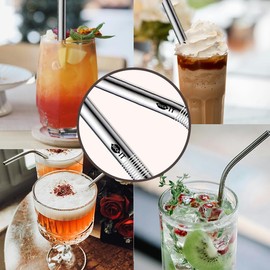 Milkshake Smoothie Straws Reusable Stainless Steel Water Bottle Straw for Kids Girls Boys Funny Gifts for Best Friend Friends Fun Reusable Straws for Adults Women Men Metal Cocktail Straw Set