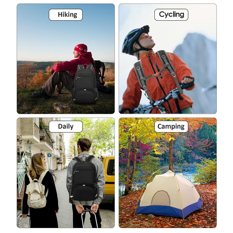 MRPLUM 25L-30L Rucksack Foldable Ultralight Packable Backpack, Unisex Durable Handy