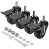 2 Inch Caster Wheels, Swivel 3/8" Threaded Stem Casters Set