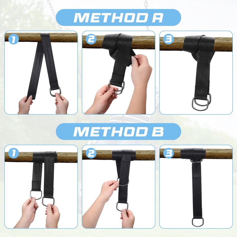 JIZZU 2Pcs 1.5m Hanging Kit Straps, Hammock Strap Tree Swing
