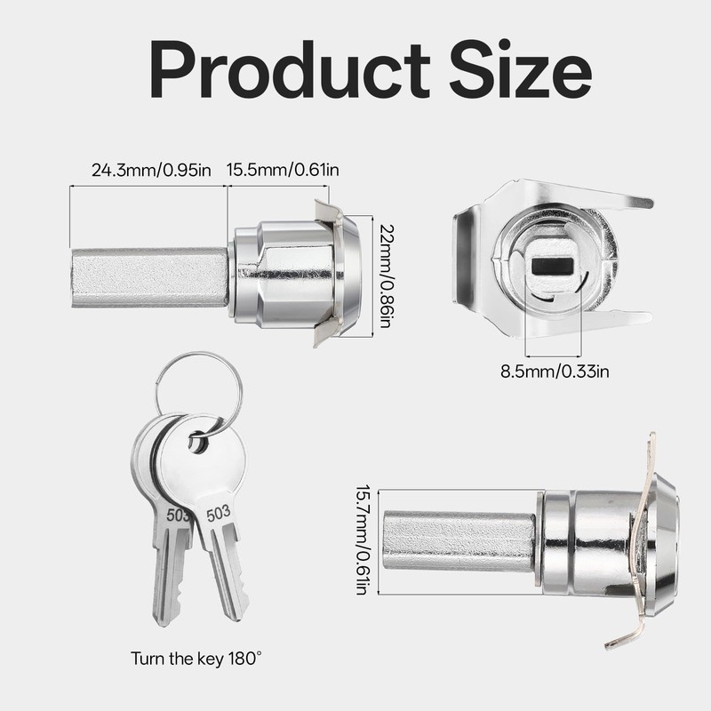 Tool Box Locks with Keys, Metal Cam Lock Zinc Alloy
