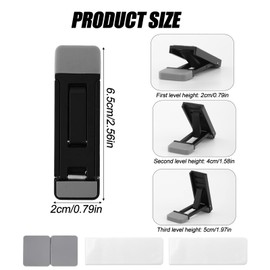 Gosknor 2pcs Foldable Keyboard Riser Stand for Desk, Adjustable Tilt & Portable Mini Laptop Feet Ergonomic Computer Keyboard Lift with Anti-Slip Pads Office Accessories (Black)