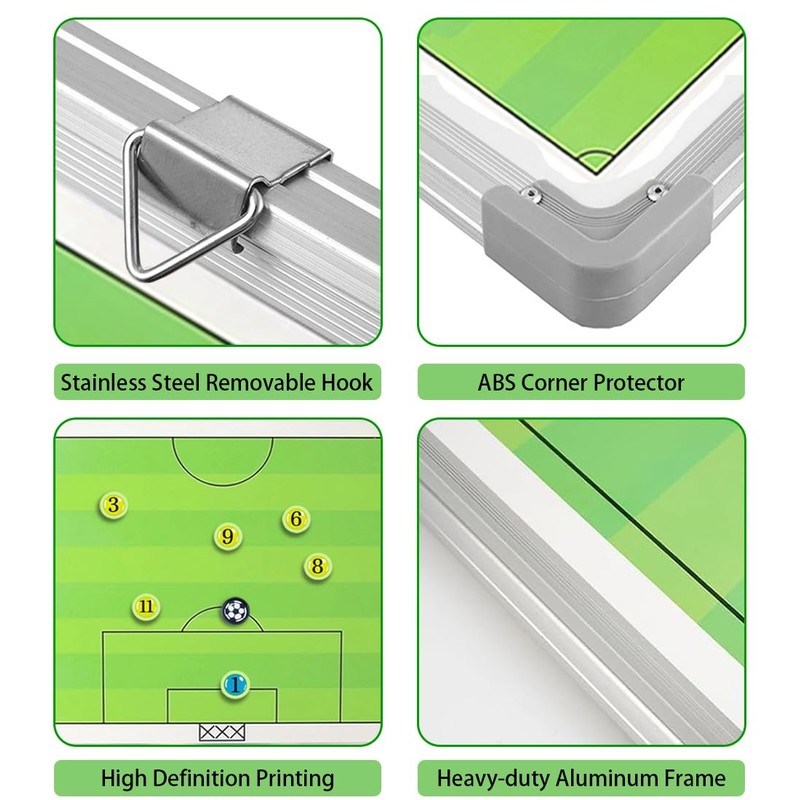 Nuburbur Magnetic Soccer Coaching Board, Double-Sided Dry Erase Tactics Board