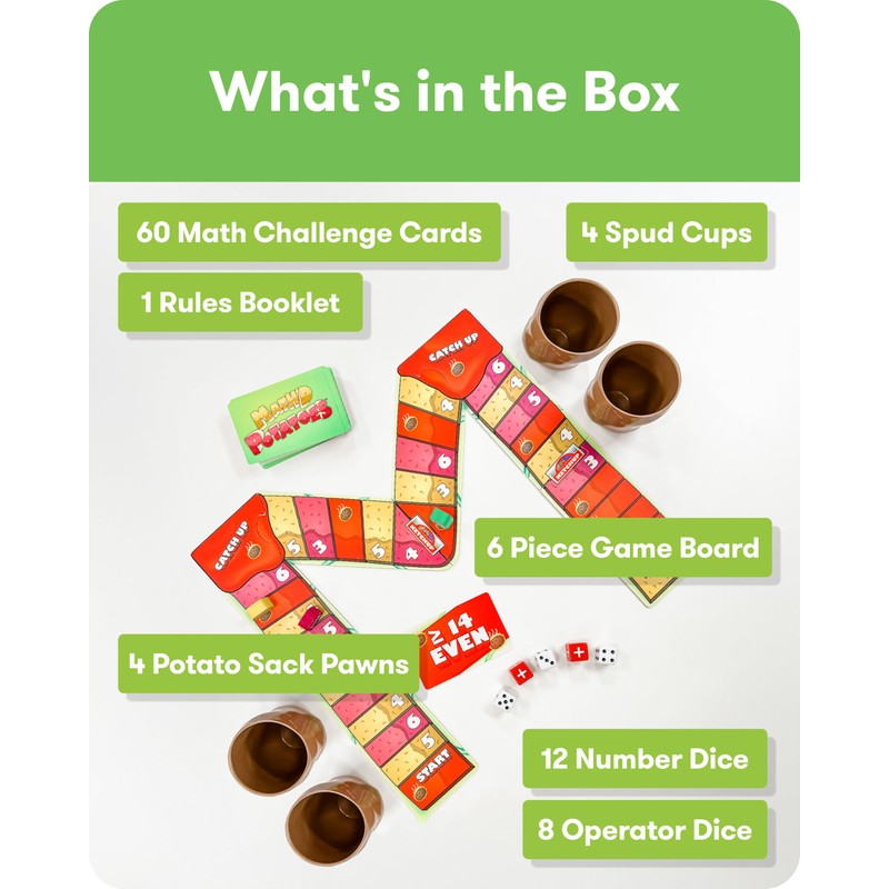 SimplyFun Math’d Potatoes Board Game, Math Game for Kids Ages