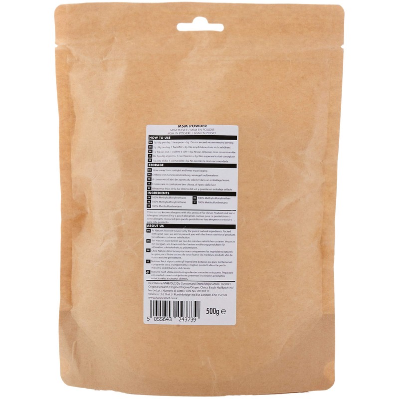 MSM Crystal Powder 500g - Pure | Vegan | Methylsulfonylmethane