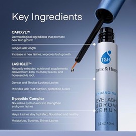 Suero avanzado de pestañas para pestañas y cejas más gruesas y largas - Haz crecer pestañas exuberantes con potenciador de cejas (3mL/0.10 fl oz)