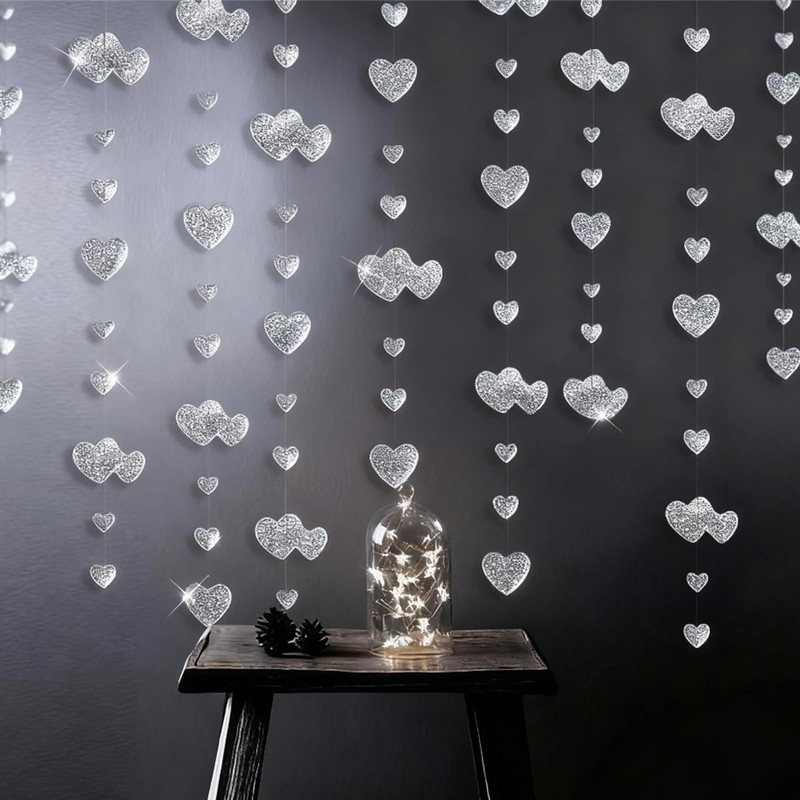 Aiyraa Silver Just Married Banner, Just Married Wedding Decorations