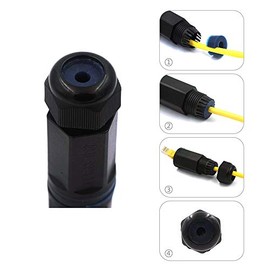 VCE 2-Pack IP67 impermeable RJ45 CAT6 / CAT5E / CAT5 conector acoplador hembra a hembra blindado 8 pines para cable LAN Ethernet