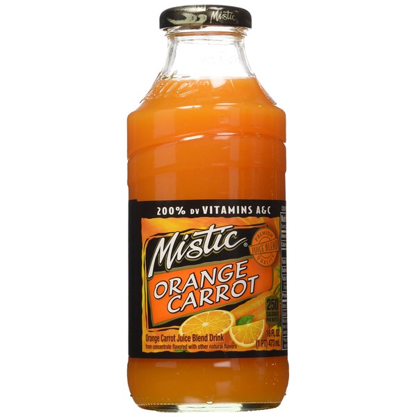 Mistic Orange-Carrot Juice 16 Fl Oz (12 Bottles)