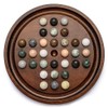Deluxe Solitaire Game Set: 12.6'' Solid Wooden Board, 32 Natural