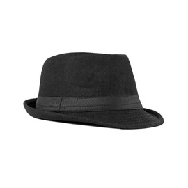 FBBULES Fedoras Trilby Hats Unisex Classic Bowler Caps Gangster Fascinators Panama Hat Vintage Style Roll-up Short Brim Jazz Hat for Adult Men Woman 56-58CM