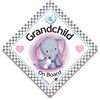 Grandchild On Board Car Sign, Elephant and Rabbit Grandchild On