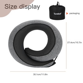 Tuvalud Snail-Shaped Snap-On Neck Pillow - 360° Surround Support, Memory Foam Travel Pillow with Adjustable Buckle for Airplanes, Cars & Office Naps (Gray)