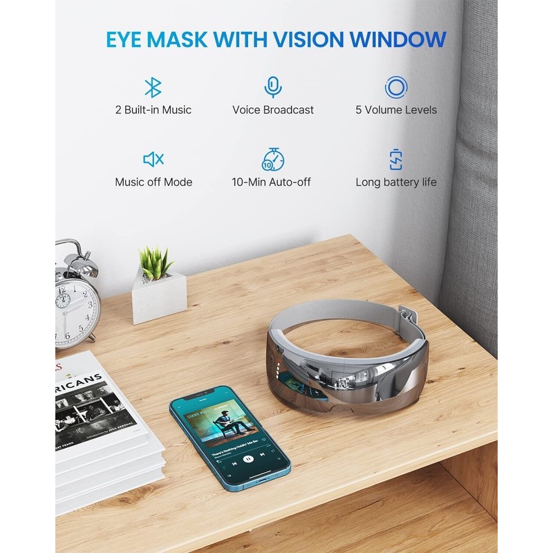 RENPHO Heated Eye Massager for Migraine, Temple Massager, Compression Massage