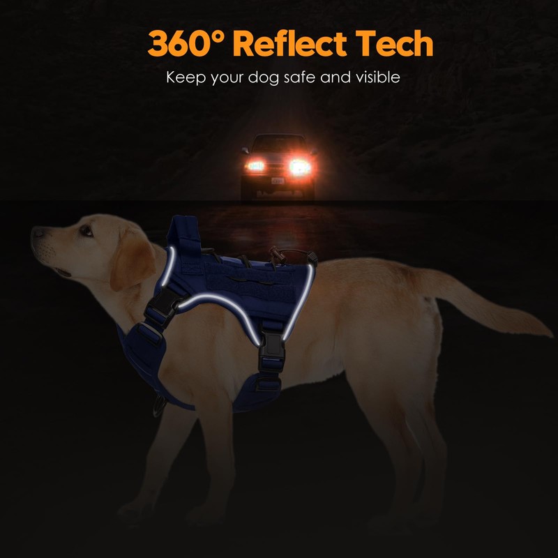 Heavy-Duty Tactical Dog Harness for Large Dogs, No Pull Adjustable