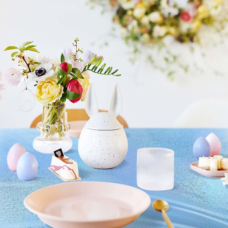 FALIZIFU 1 Pack Light Blue Iridescent Plastic Tablecloth Disposable 54