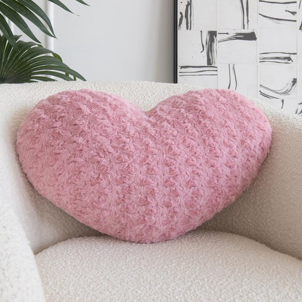 Heart Pillow, Soft Heart Shaped Pillow with Room Decorative Throw