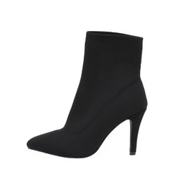 CUSHIONAIRE Women's Gipsee stretch knit Heel +Memory Foam Insoles, Black, 8