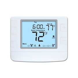 Programmable Thermostat for House, 1 Heat/1 Cool, Extra Large Display, White Backlight