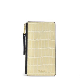 Radley London Liverpool Street Medium Ziptop Coin Purse for Women2, Made from Cream Faux Croc Leather with Painted Cut Edges & a Metal Scottie Dog Stud, Purse with Zipped Coin Pocket & Six Card Slots