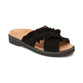 Vionic Women's Leila Azalea Slide- Ladies Concealed Orthotic Support Sandal Black 7 M US