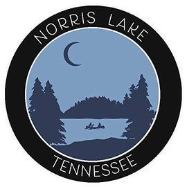 Norris Lake, Tennessee Crescent Moon Boat Vinyl Printed Die-Cut Decorative Auto Decal Sticker Appliques ~ Lake Life Adventure Series