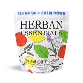 Herban Essentials Assorted Towelettes - Essential Oil Wipes for Hands, Travel Face Wipes - Natural Hand Wipes, Moist Towelettes Individually Wrapped Body Wipes - 20 Count