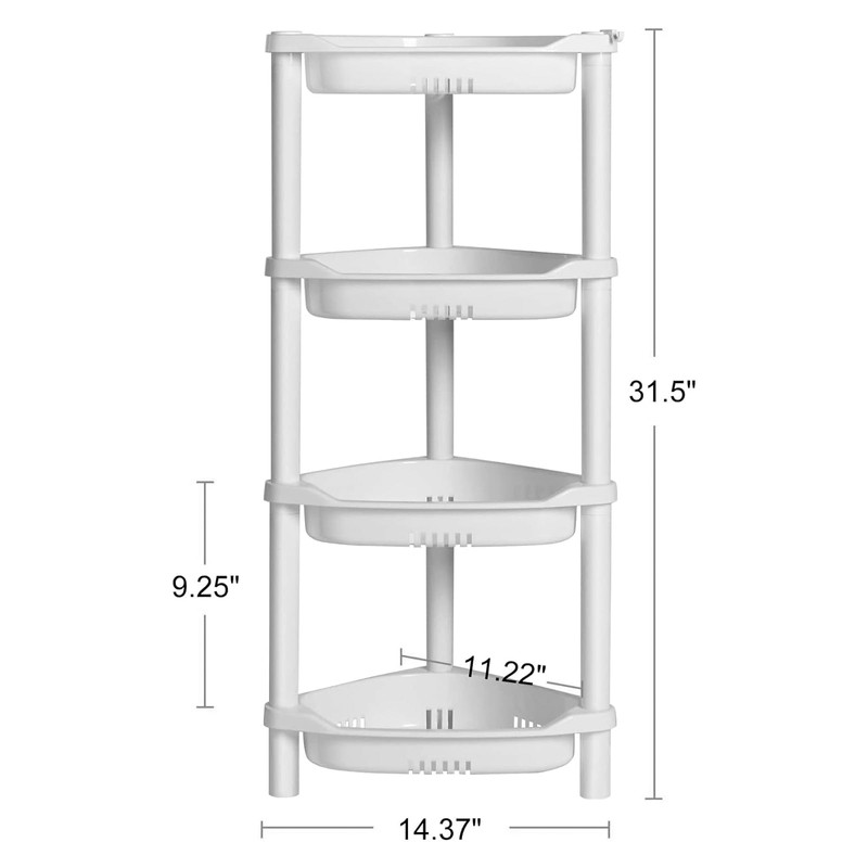 ELYKEN 4 Tier Shower Caddy Organizer Shelf Corner, 14.4 x