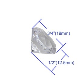 WELMATCH - Florero de acrílico transparente con diamantes, 1 libra – 240 piezas de 3/4 pulgadas, boda, fiesta, evento, banquete, decoración de cumpleaños, cristales para mesa (transparente, 240