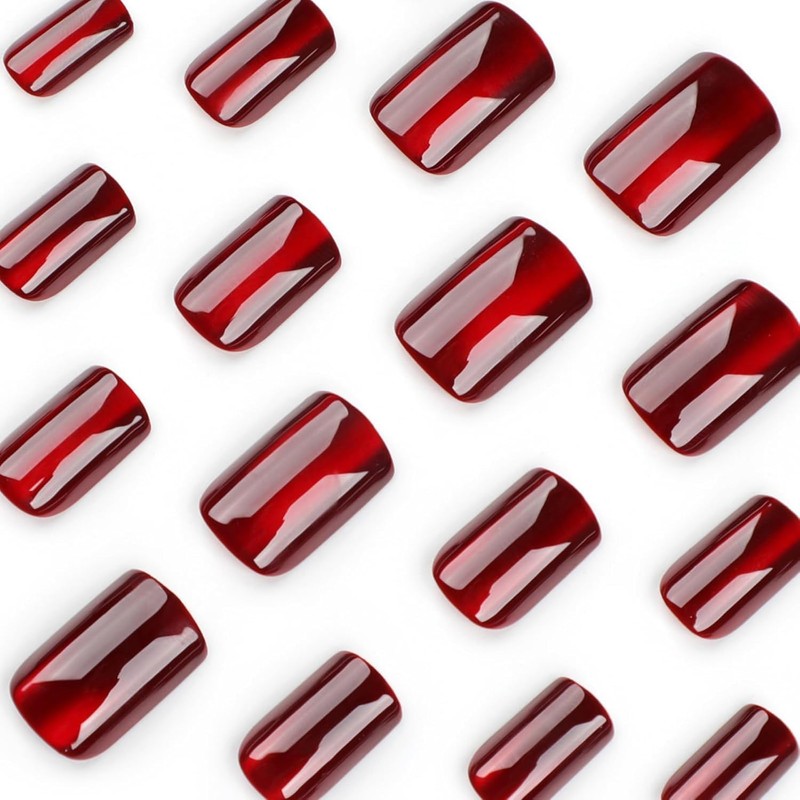 24 Piezas de Uñas Postizas a Presión, Uñas Falsas Cuadradas