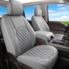 Huidasource Tacoma Front&Back Seat Covers, Gray Leather Car Seat Cushion