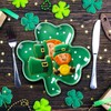 FillTouch 4 Pcs 5.91'' St. Patrick's Day Ceramic Shamrock Plates