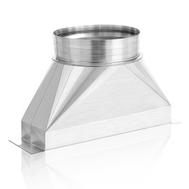 3-1/4" x 10" x 6'', 6" Diameter Galvanized Transition Galvanized Round Transition Rectangular to Round Duct for Connecting Duct Fittings