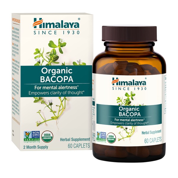 Himalaya Himalaya Organic Bacopa Monnieri Nootropic Herbal Supplement, Supports Calm,